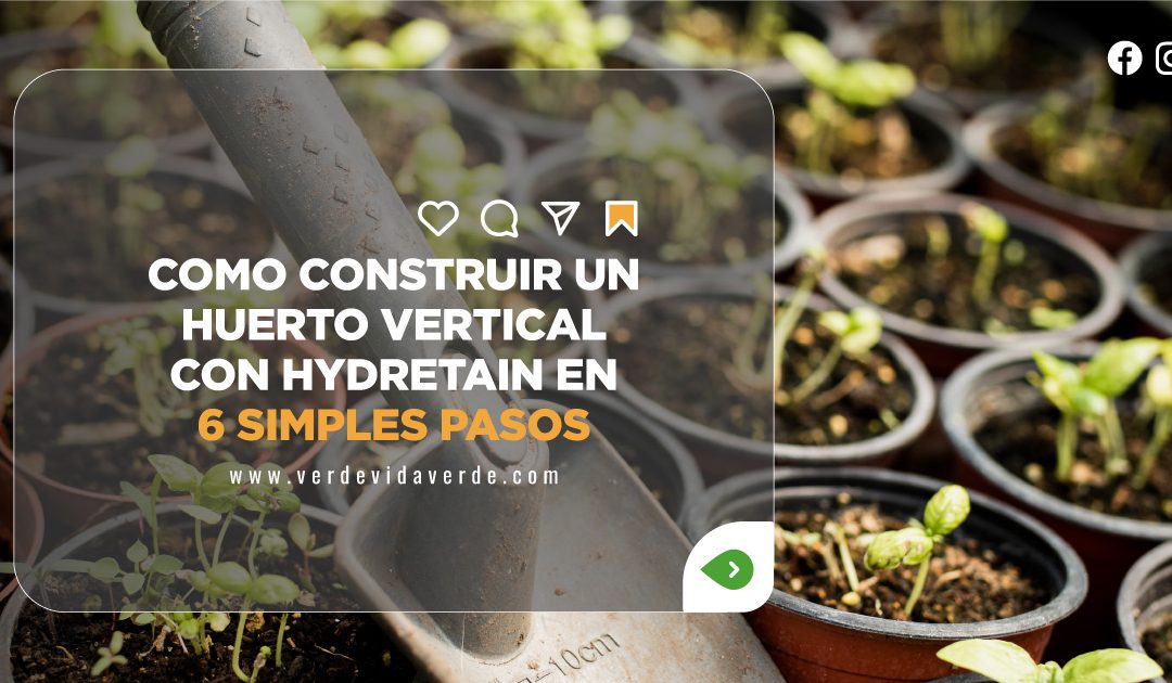 Imagen banner de como construir tu jardin vertical con materiales reciclables y hydretain en 6 simples pasos